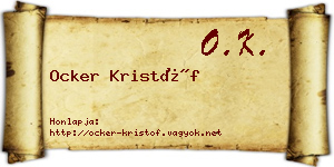 Ocker Kristóf névjegykártya