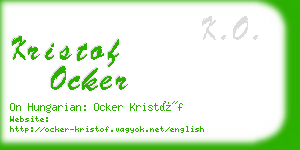 kristof ocker business card